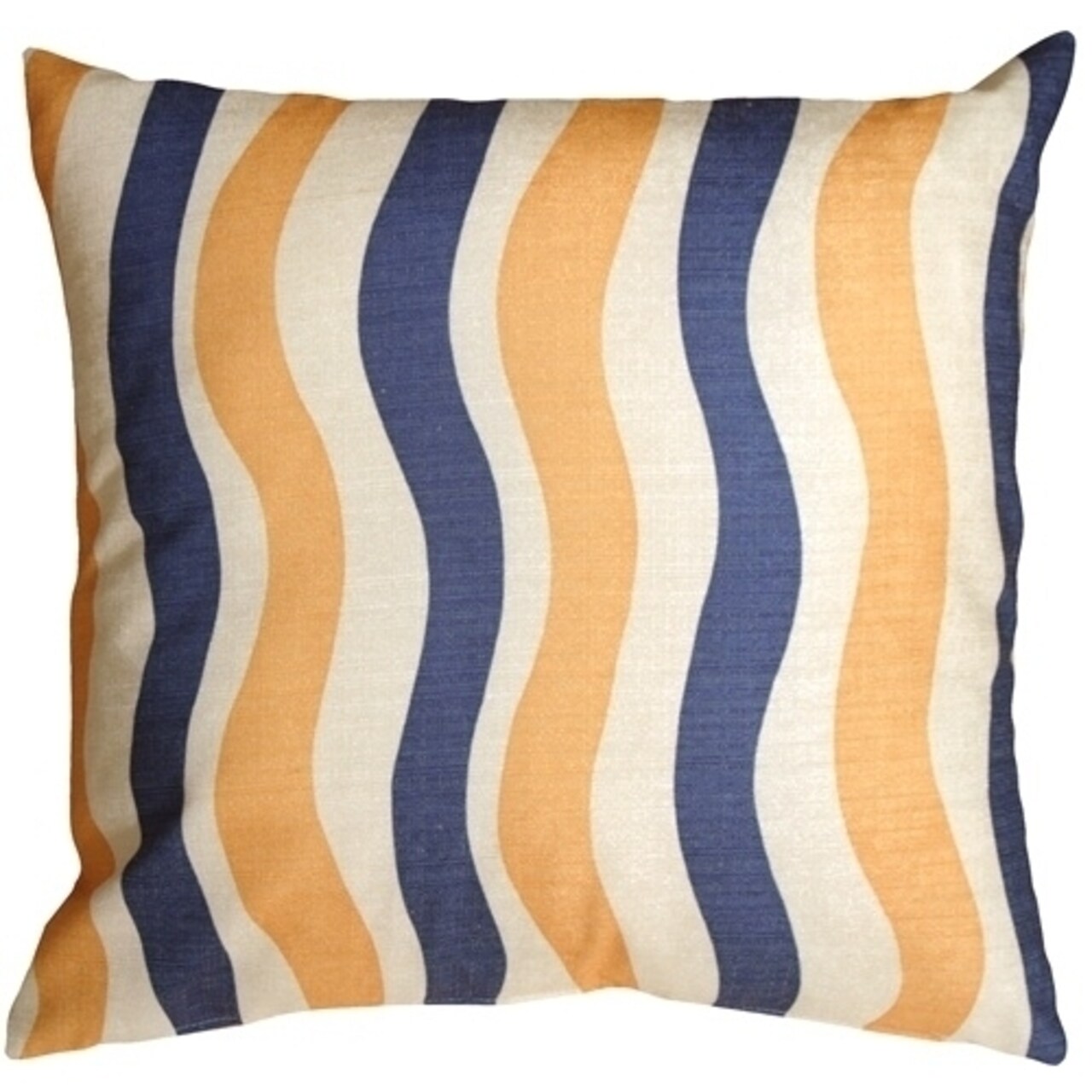 Pillow Decor - Country Stripes Blue and Yellow 20x20 Throw Pillow